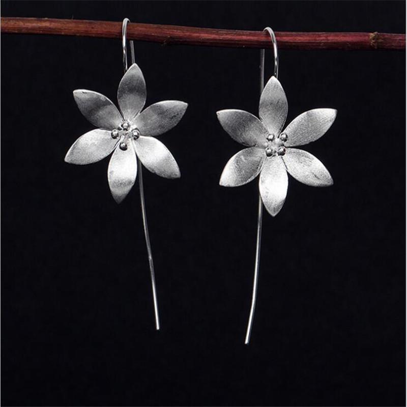 Ethnic Lotus Elegant Retro Artistic Long Earrings