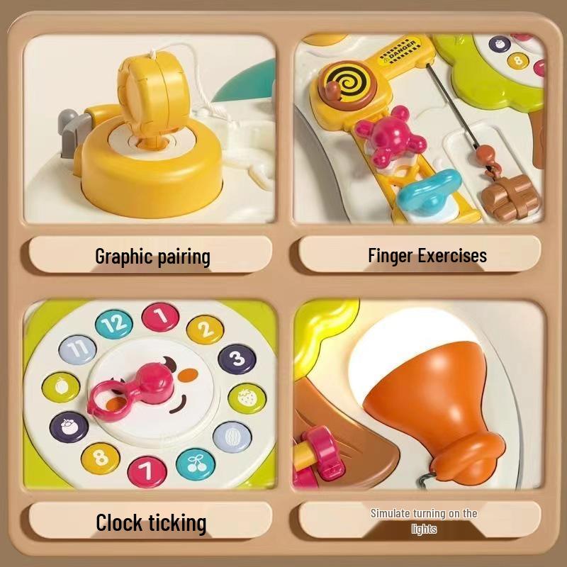 Guyu Montessori Busy Board: Educational Toy for Babies and Toddlers (1-3 Years) - Intellectual Ball Lock Opening Activity