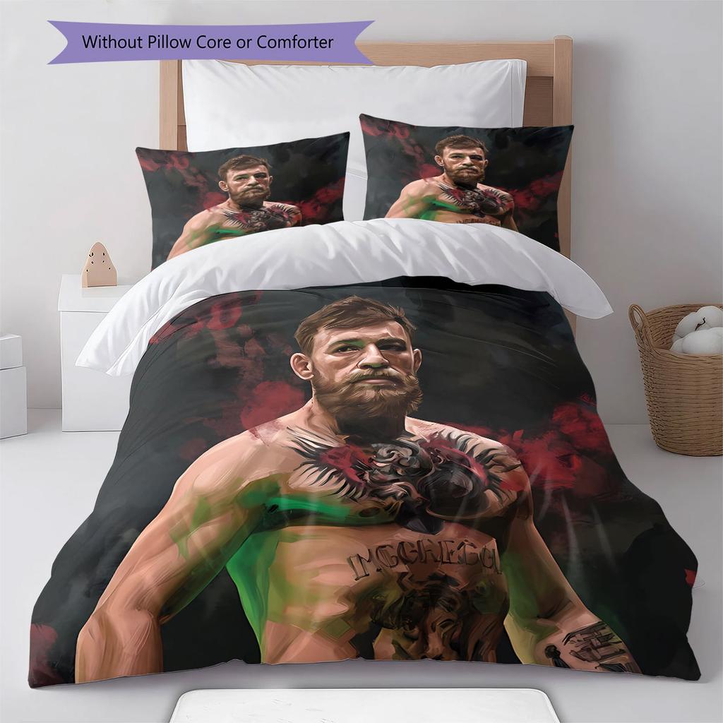connor mcgregor Pattern Bedding Quilt Set Quilt Cover Pillowcase Home Decoration Birthday Gift (1 * duvet cover + 2 * pillowcase, without core)