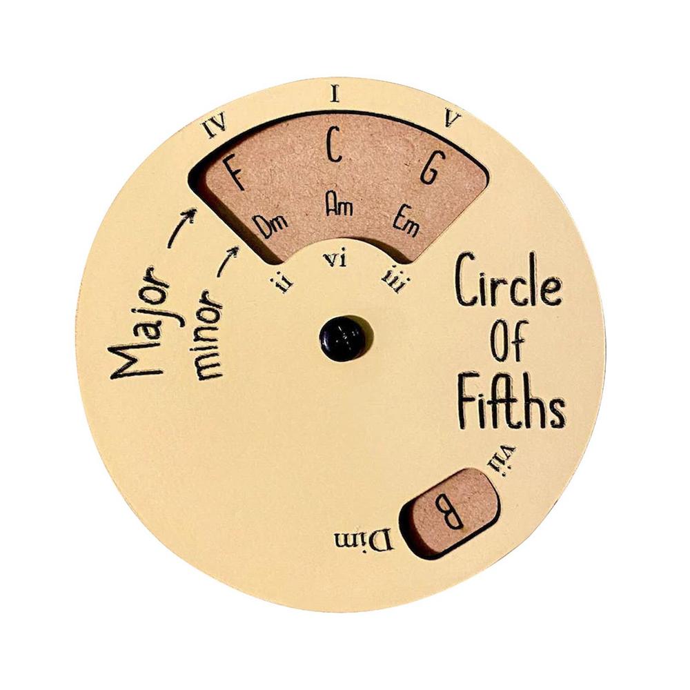 Circle of Fifths Wheel Guitar Chord Wheel Wooden Melody Tool Musical Instruments and Accessories Chord Wheel for Musicians