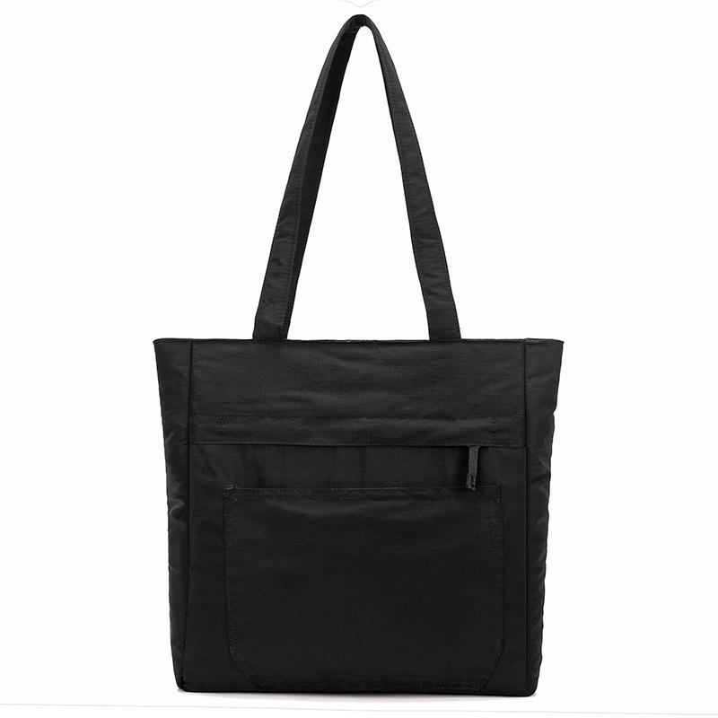 

Сумка-тоут большой вместимости Женская нейлоновая сумка Сумка через плечо для поездок на работу Студенческая сумка для занятий чёрный