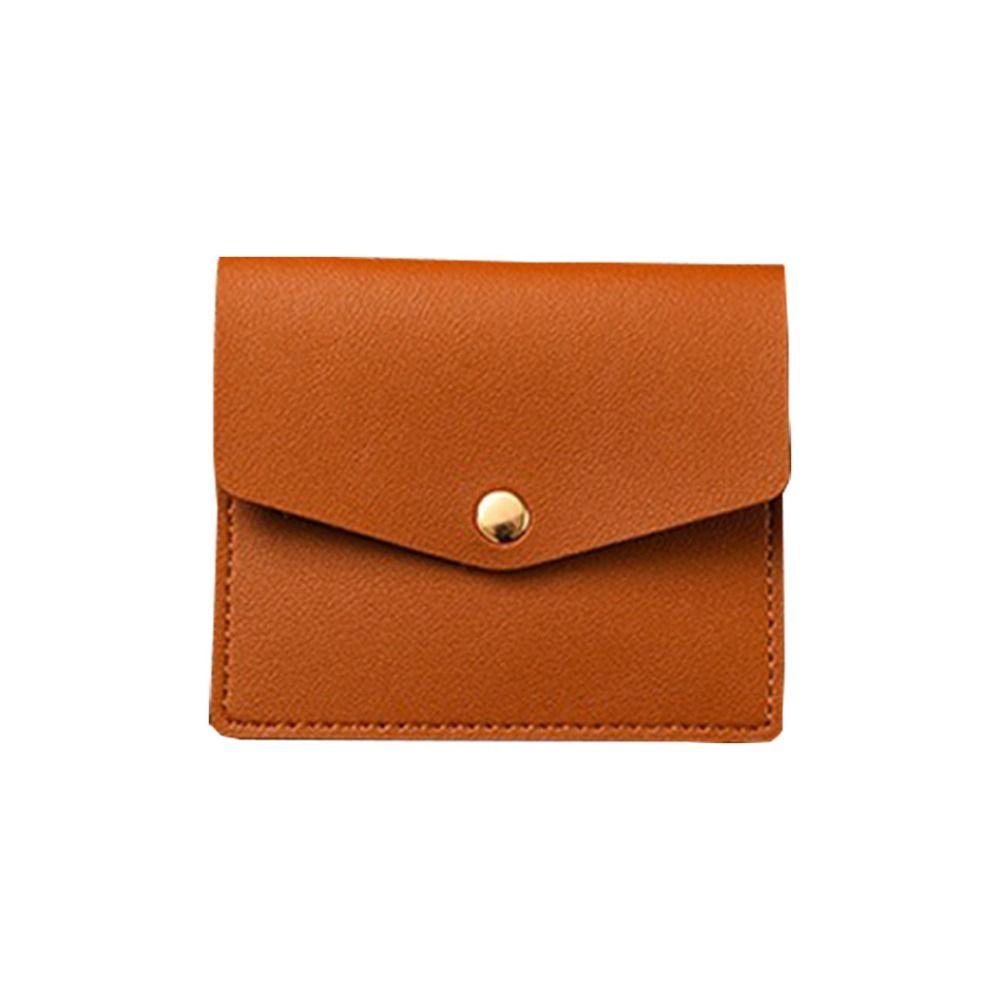 Solid Color Thin Envelope Card Bag Wallet Snap Button Coin Purse Retro Mini Wallet Women