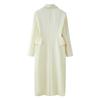 European and American style, new women's clothing, versatile fashionable lapel buckle pocket decoration long woolen coat