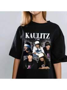 Unisex T-shirt Kaulitz Tom Vintage Tokyo Hotel Vintage Pattern Printed Women's T-Shirt Y2k Top Harajuku Gothic Women's Clothing Oversized