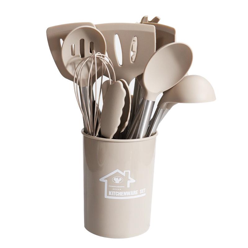 

15-Piece Silicone & Stainless Steel Kitchen Utensil Set: Non-Stick Spatulas & Ladles