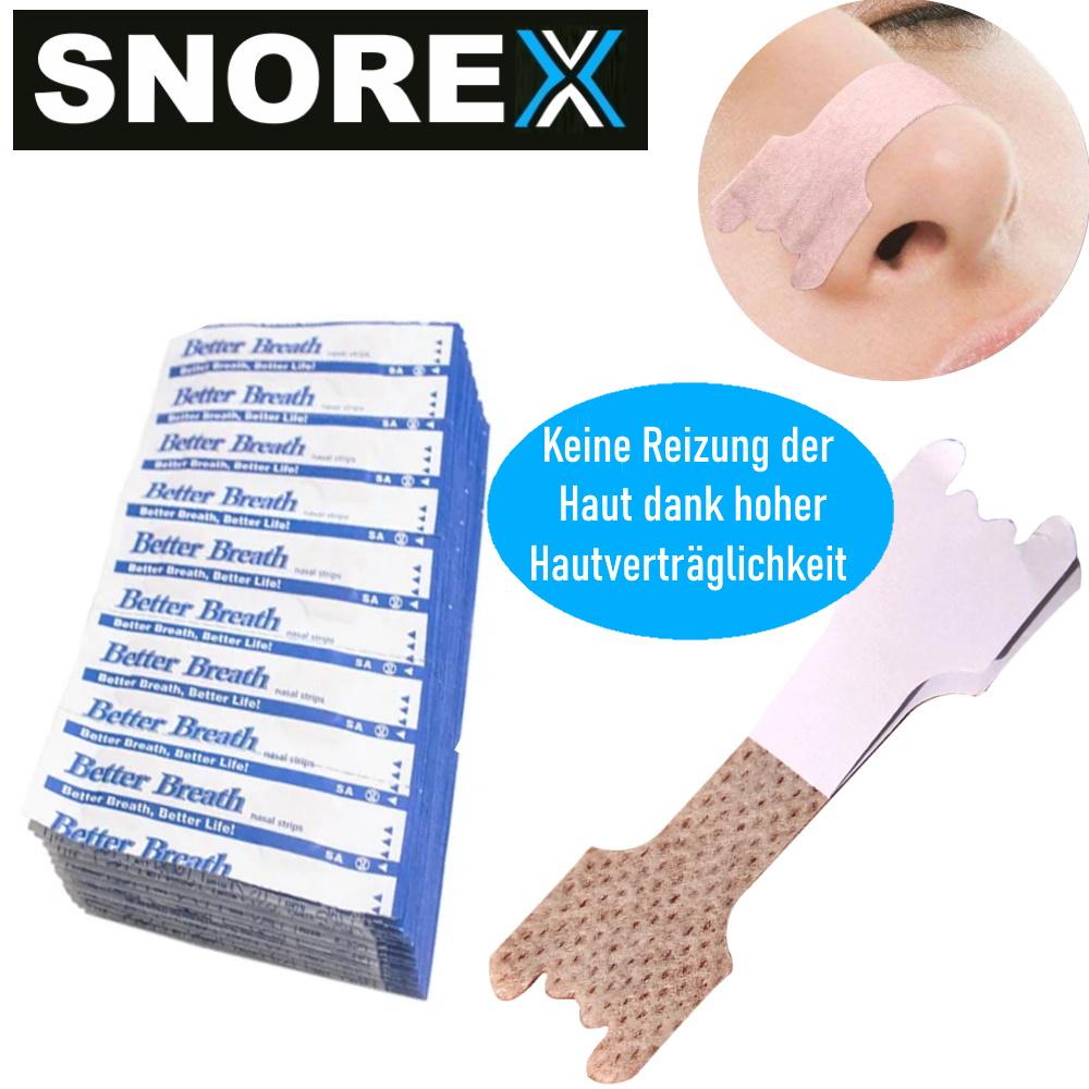 Patchs nasaux SNOREX Bien-être Meilleure respiration Bandelettes nasales Ronflement 30 pièces