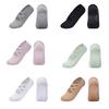 2 Paia Calzini da Yoga per Donna Antiscivolo Danza Balletto Pilates Barre Bassi in Cotone con Fasce Incrociate e Grip