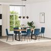 Dining Room Chairs 6 Pcs Blue Velvet