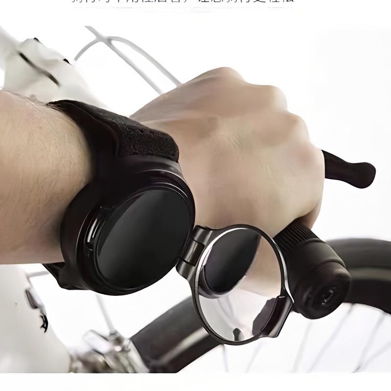 

[Rotatable Bicycle Mirror] 360-Degree Rotatable Convex Lens Bicycle Mirror | Made of Acrylic Lens, ABS Shell, Equipped with Wrist and Arm Straps