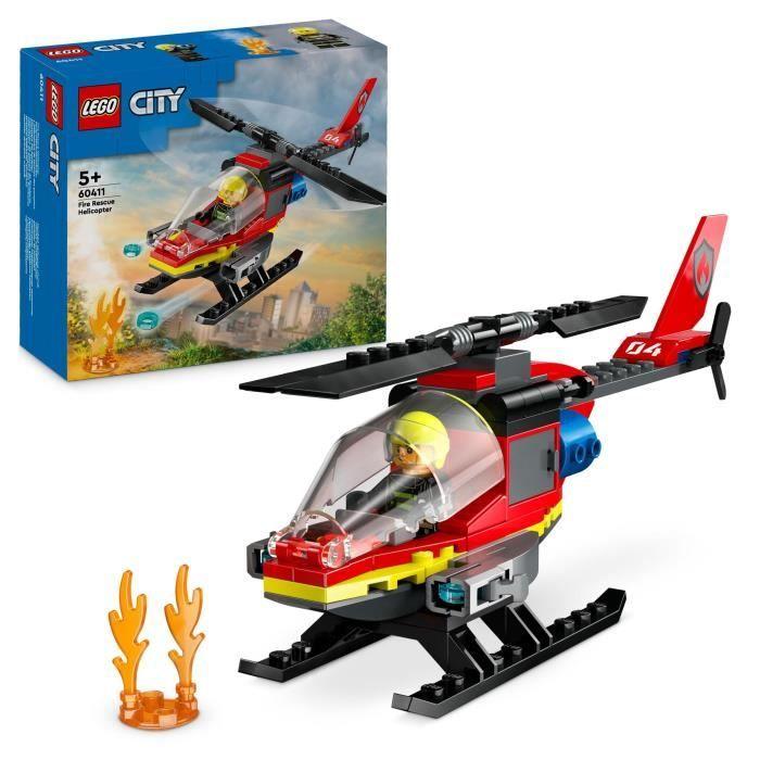 LEGO® 60411 City Hasičský záchranný vrtulník, Hračka s minifigurkami hasičského pilota, Dárek pro děti