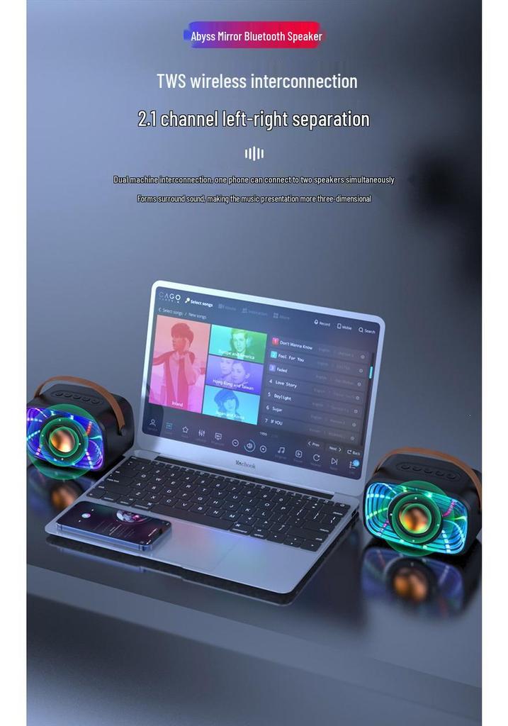 Abyss Kyo-on W20 RGB Light Wireless Portable Bluetooth Speaker
