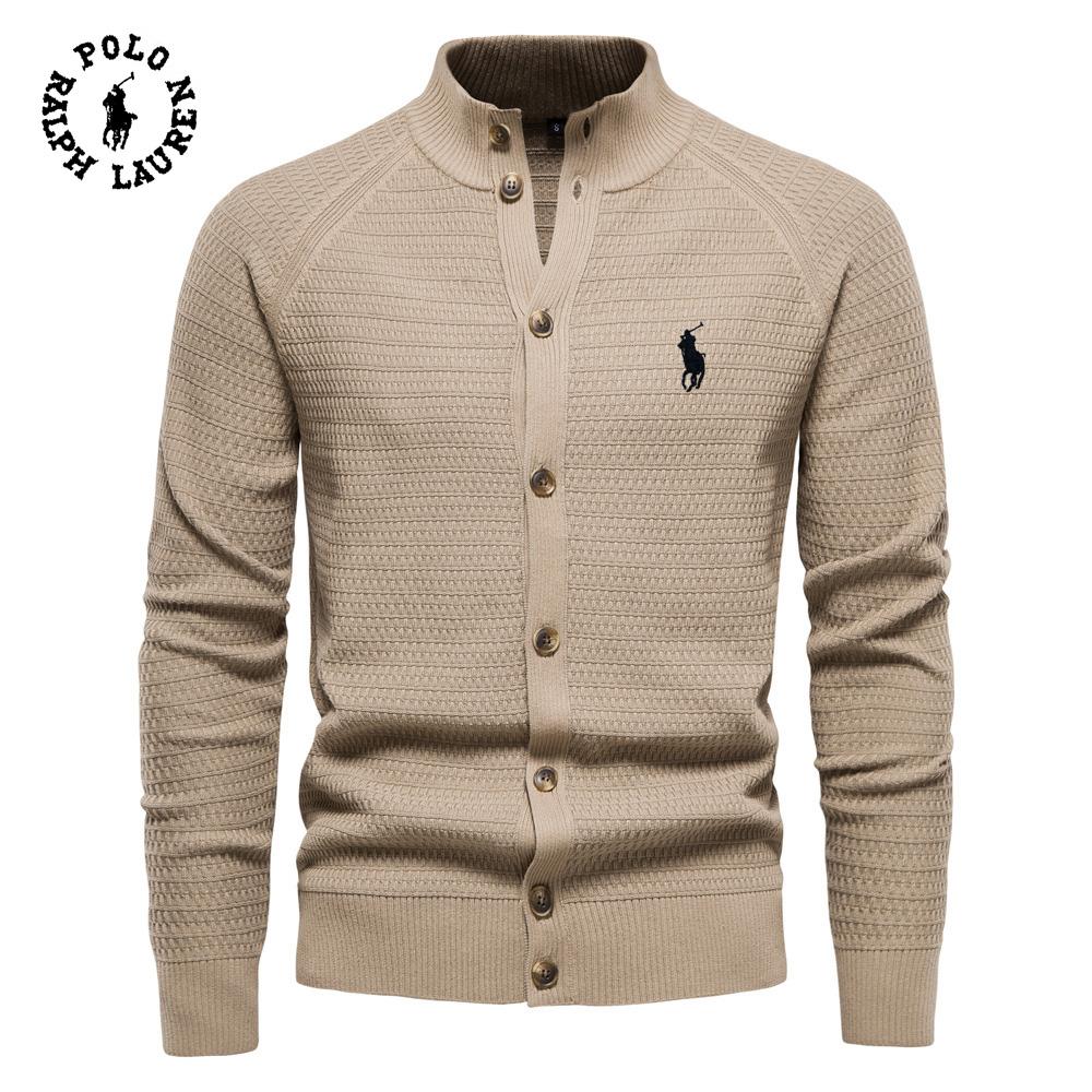 Cardigan unisex Polo Ralph Lauren brodat, nou trend toamnă-iarnă, culoare uni, pulover unisex, pulover de afaceri de înaltă calitate, pulover tricotat