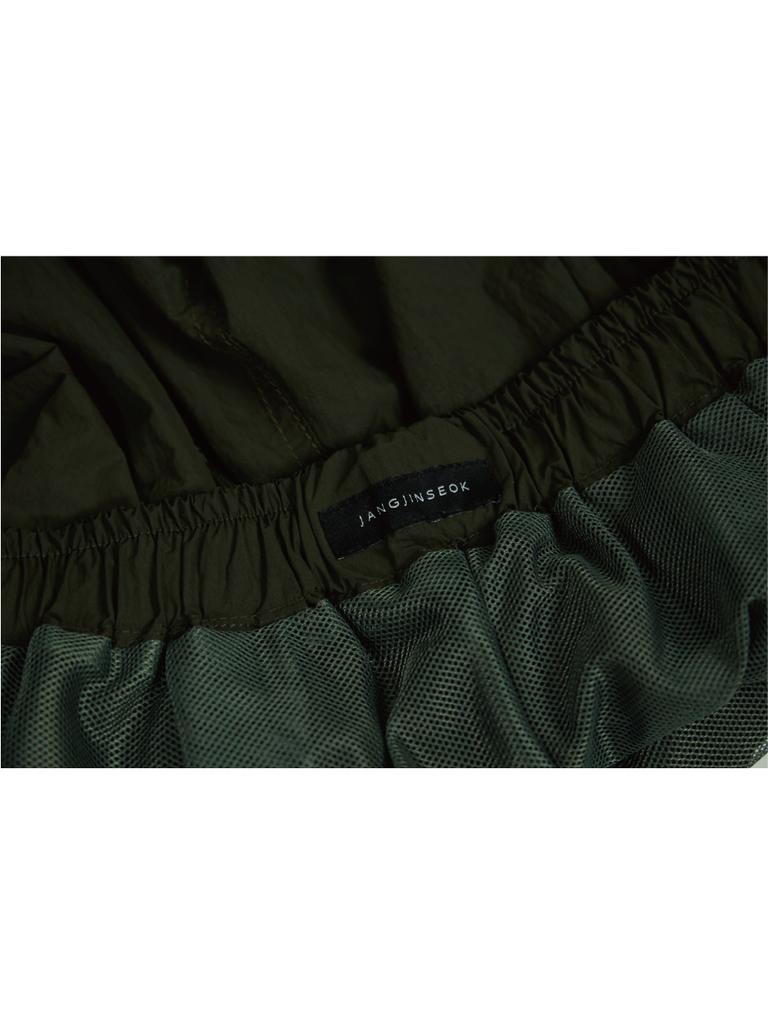 JANGJINSEOK Nylon Shirred Pants (Khaki)