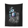 Space Skateboarding Astronaut Tapestry  Unique Cosmic Design Perfect for Bedroom Decor Large Wall Hanging Artwork