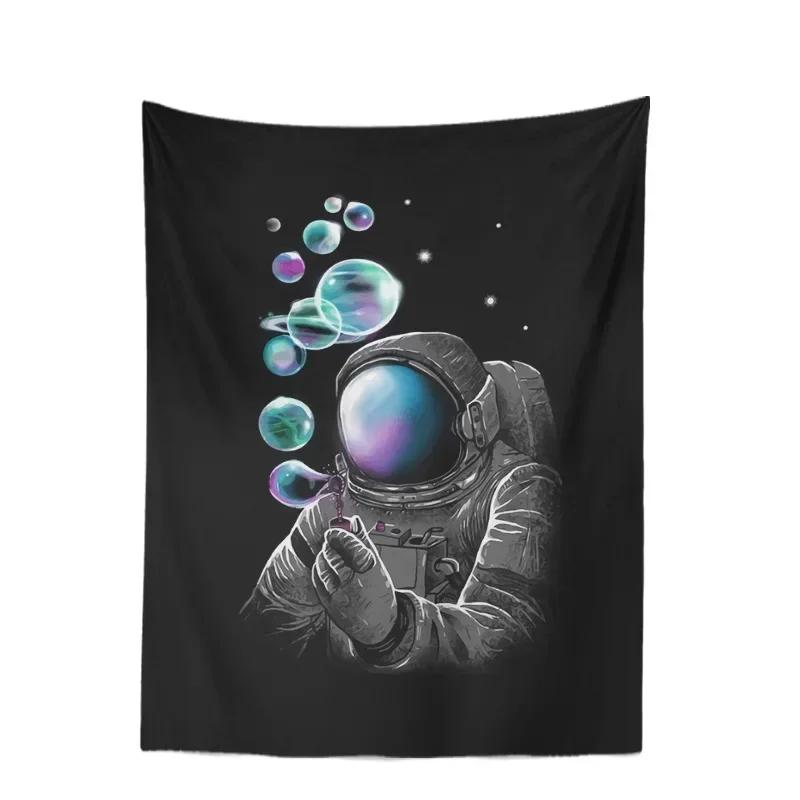 Space Skateboarding Astronaut Tapestry Unique Cosmic Design Perfect for Bedroom Decor Large Wall Hanging Artwork