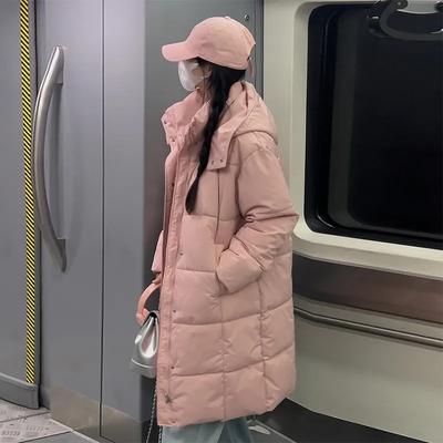 Fall Winter 2023 New Down Cotton-Padded Jacket Women's Jacket With Long Over-the-Knee Thickening Students' Loose Casual Coat