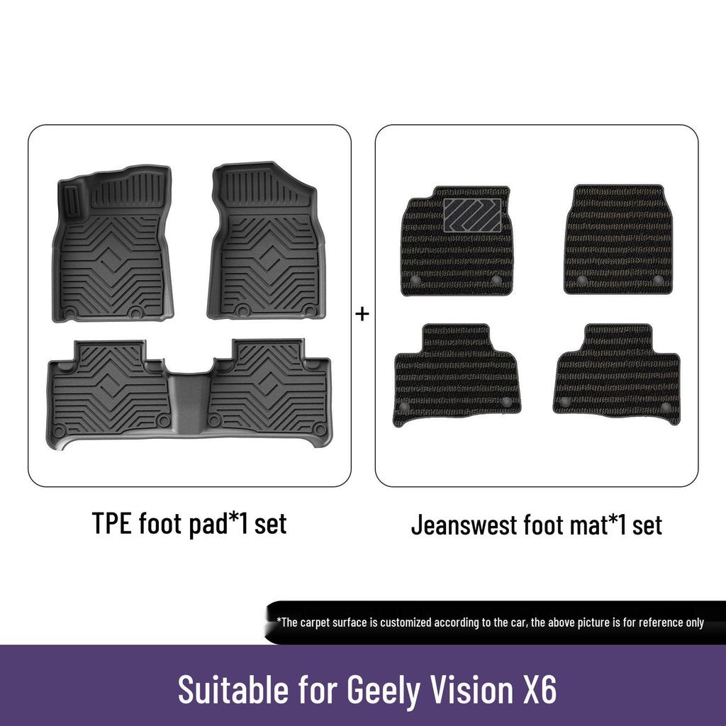 Geely Vision X6 2016-2019 Eco-Friendly 3D All-Weather TPE Floor Mats