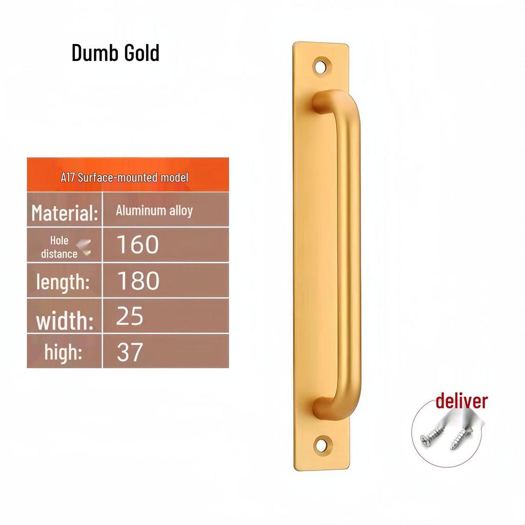 Surface-Mounted No-Drill Handle for Doors, Windows, and Cabinets