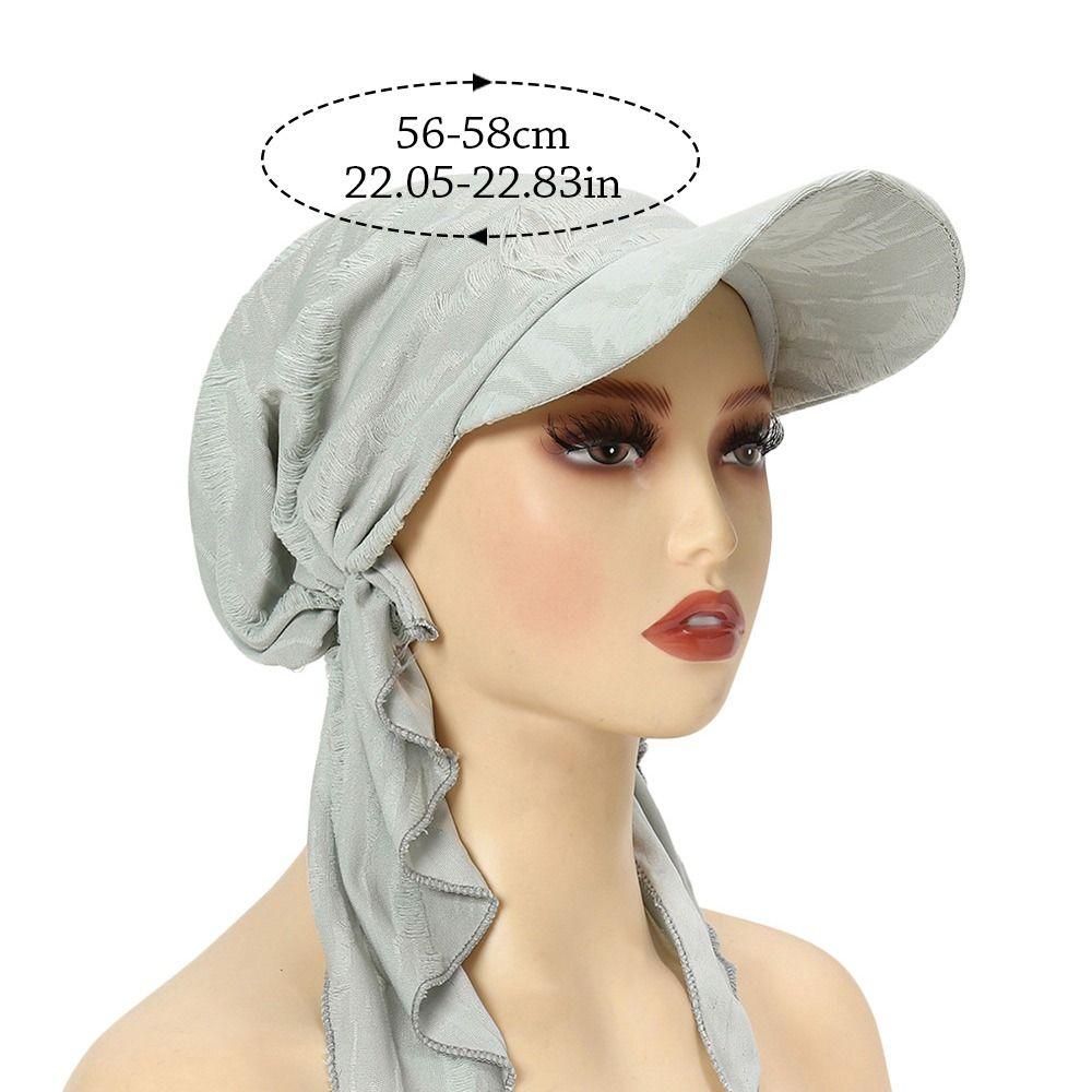 Stretch Fabric Baseball Cap Headscarf Curved Brim Sun Hat Headwrap Hajj Umrah