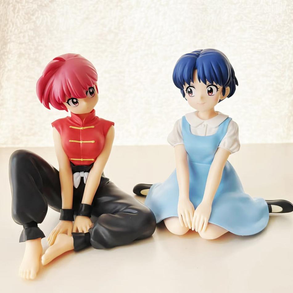 10CM Anime Ranma 1/2 Tendou Akane Ranma PVC Anime Figure Periphery Kawaii Sitting Playthings Desktop Car Ornaments Figure Toy Doll Gift