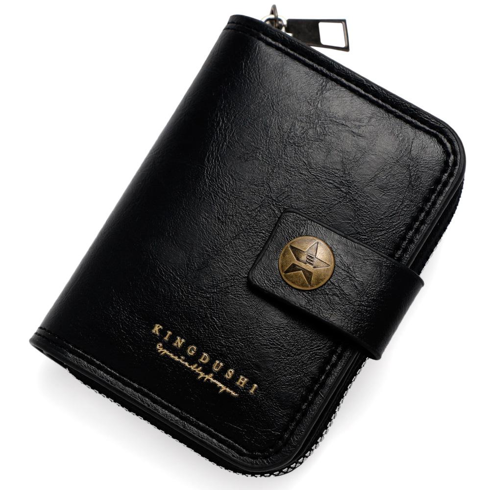 Men RFID Blocking Wallet Large Capacity Credit Card Holder Zipper Accordion Card Case Leather Card Organizer Coin Purse