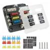 6 Ways Blade Car Fuse Box Holder Universal Marine Boat Fuse Holder Block Warning Indicator 12/36V Power Distribution Panel Board