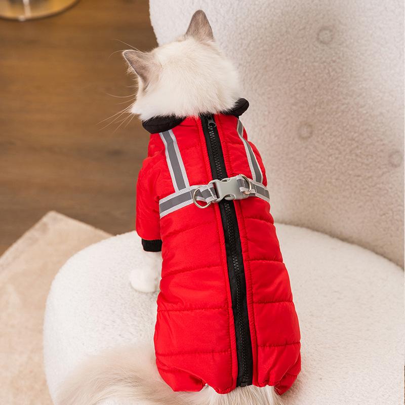 

Fall and Winter Cats Are Thickened and Warm and Simple Reflective Traction Four-legged Cotton Coat Dog Pet Teddy Pomeranian Dog Clothes XXL -