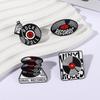 Retro Black Vinyl Record Player Enamel Pin Rock And Roll CD Player Nostalgic Brooches Lapel Badge Jewelry Gifts For Friends