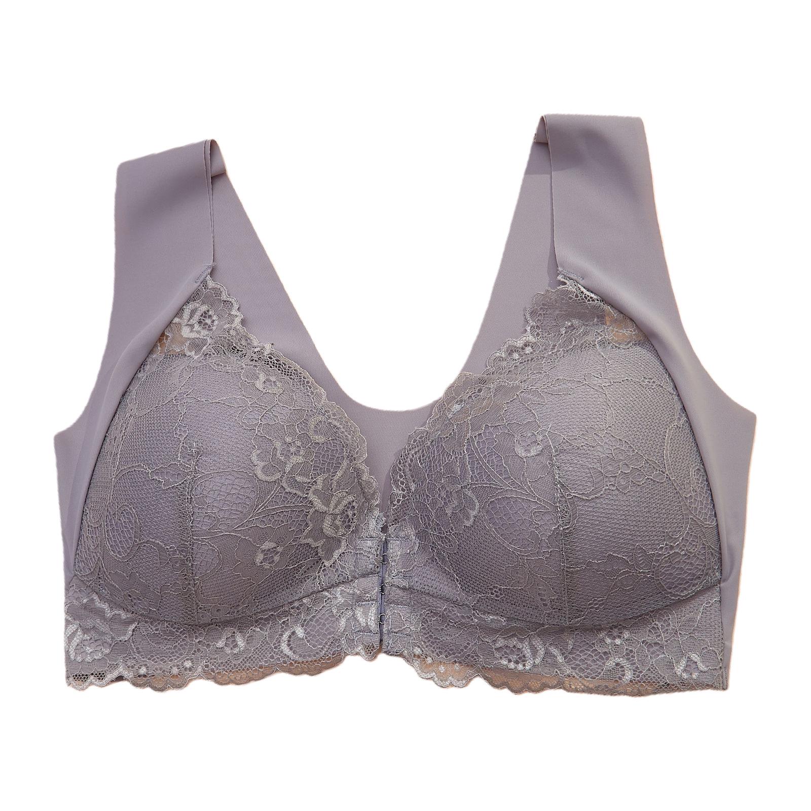 

Zeriluna Front-Closure Push-up Bra: Fashionable, Sexy, Comfortable, and Breathable Underwear. 2XL сірий колір