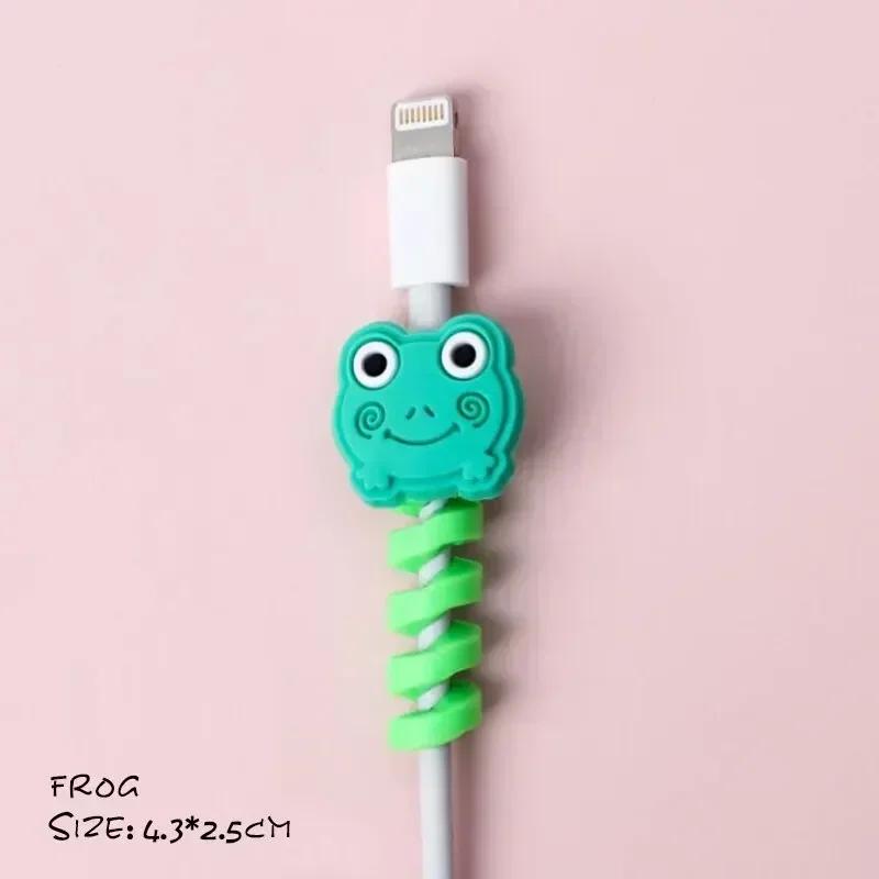 4PCS Cute Bite Cartoon Animal Cable Protector - Mini Cord Wire Cover Charging Cable Winder Set