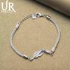 925 Sterling Silber Mesh Schlange Herz Kette Armband Modischer Hochzeitsschmuck