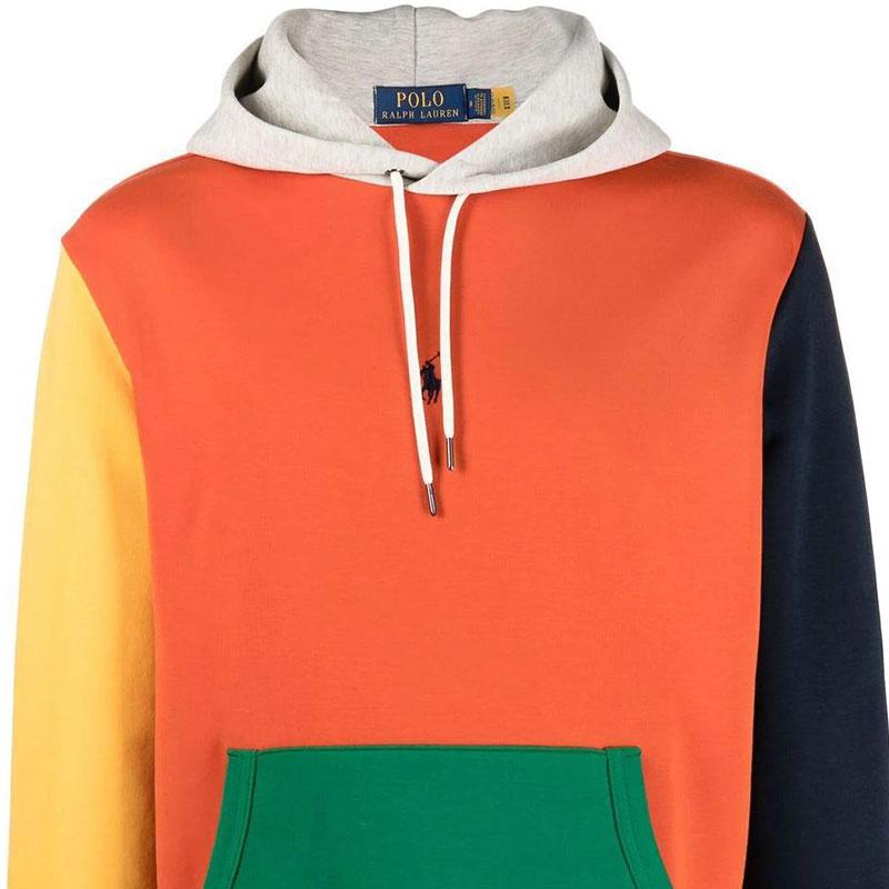 Polo Ralph Lauren SS23 Color Block Logo Embroidered Hooded Long Sleeve Sweatshirt Men Sweatshirt Multicolor 710881505-001