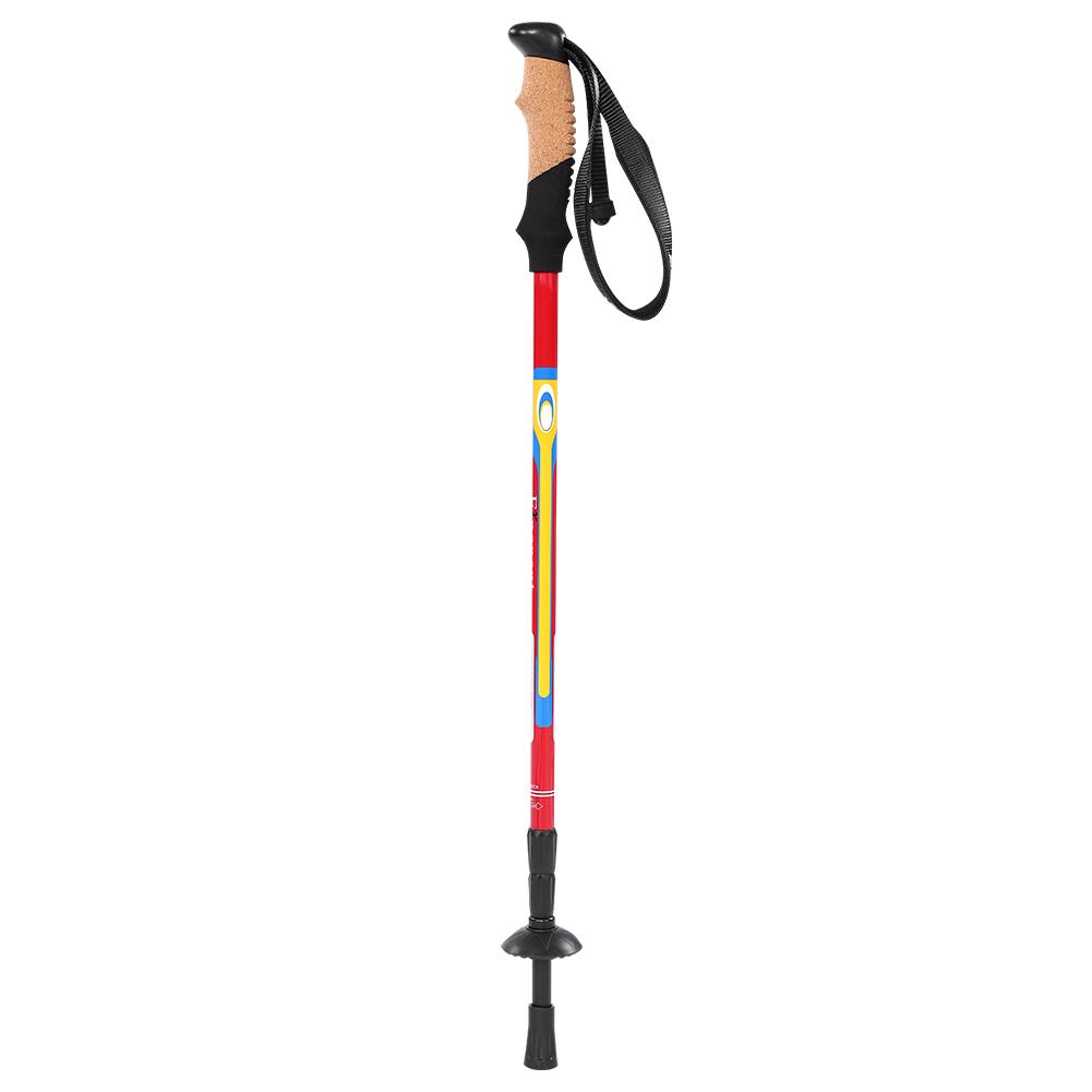 Outdoor Sports Carbon Fibre Anti Shock Walking Hiking Stick Pole (Red)