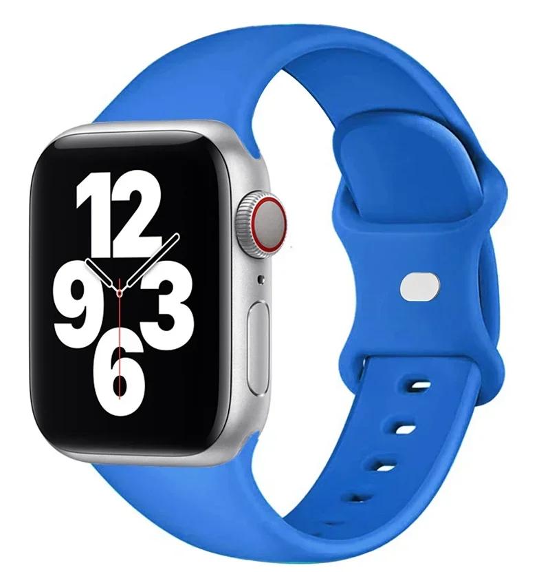 Silicone Strap For Apple Watch Band 44mm 40mm 45mm 41mm 42-38mm Sport Wrist Bracelet Iwatch Series 8 7 Se 3 4 5 6 9 Ultra 2 49mm