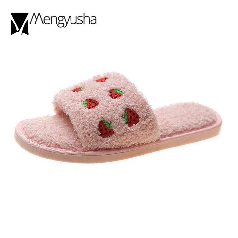 Тапочки для девочек из клубничной овечьей шерсти — фото 6