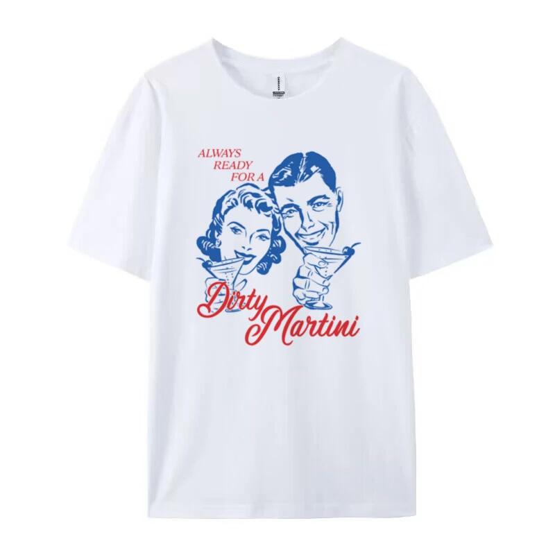 

Dirty Martini Retro Grunge Graphic Tees Women Cute Alcohol Drink T Shirt Cocktail Lover Shirt Unisex Loose Vintage Fashion Tops S
