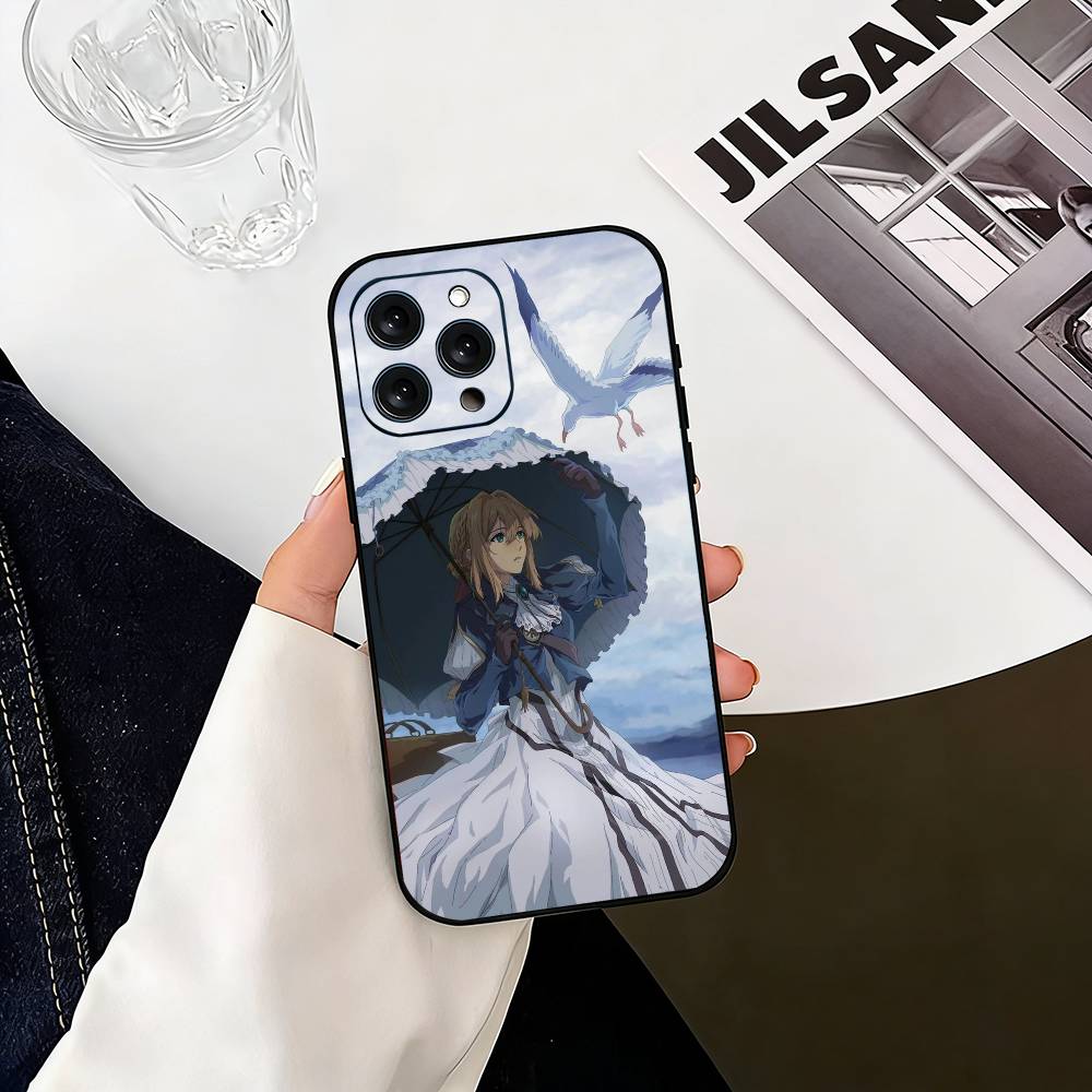 V-Violet Evergarden N-Novel Phone Case For iPhone 17, 16,15,14,13,12,11 Plus,Pro Max, Others Soft Black Cover