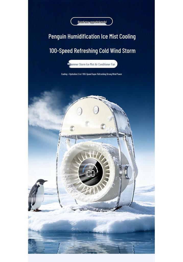 Compact Desktop Cooling Fan: Humidifying Mist Spray, Add Ice for Extra Coolness