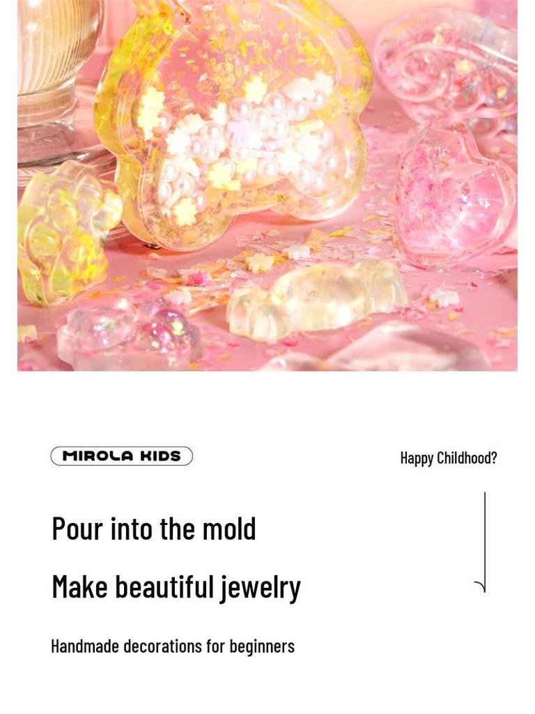 Milo Kinder Kristall Epoxid DIY Kreativset für Mädchen - Form, Creme und Kleber-Set