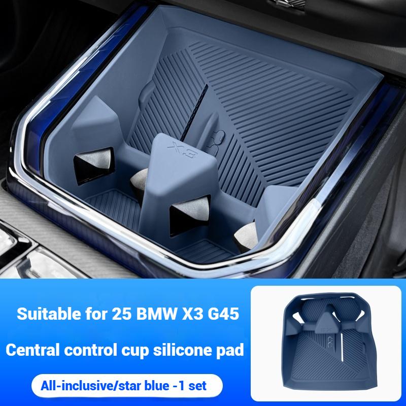 För BMW X3 G45 2025+ Silikon Bilkonsol Mugghållare Trådlös Laddningsplatta Skyddsdyna Bilmatta Biltillbehör