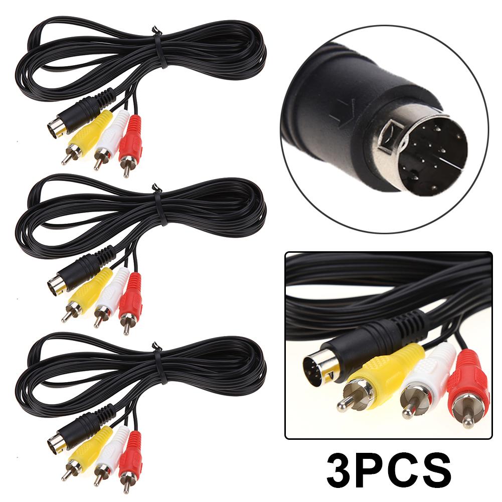 1/2/3 Pcs Audio Video AV Cable for Sega Genesis 3 RCA 1.8 m 9 pin Audio Video AV Cable 2 or 3 Description for Sega Genesis