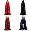 Medieval Star Moon Magician Cape With Vintage Style Polyester Material For Costume Parties