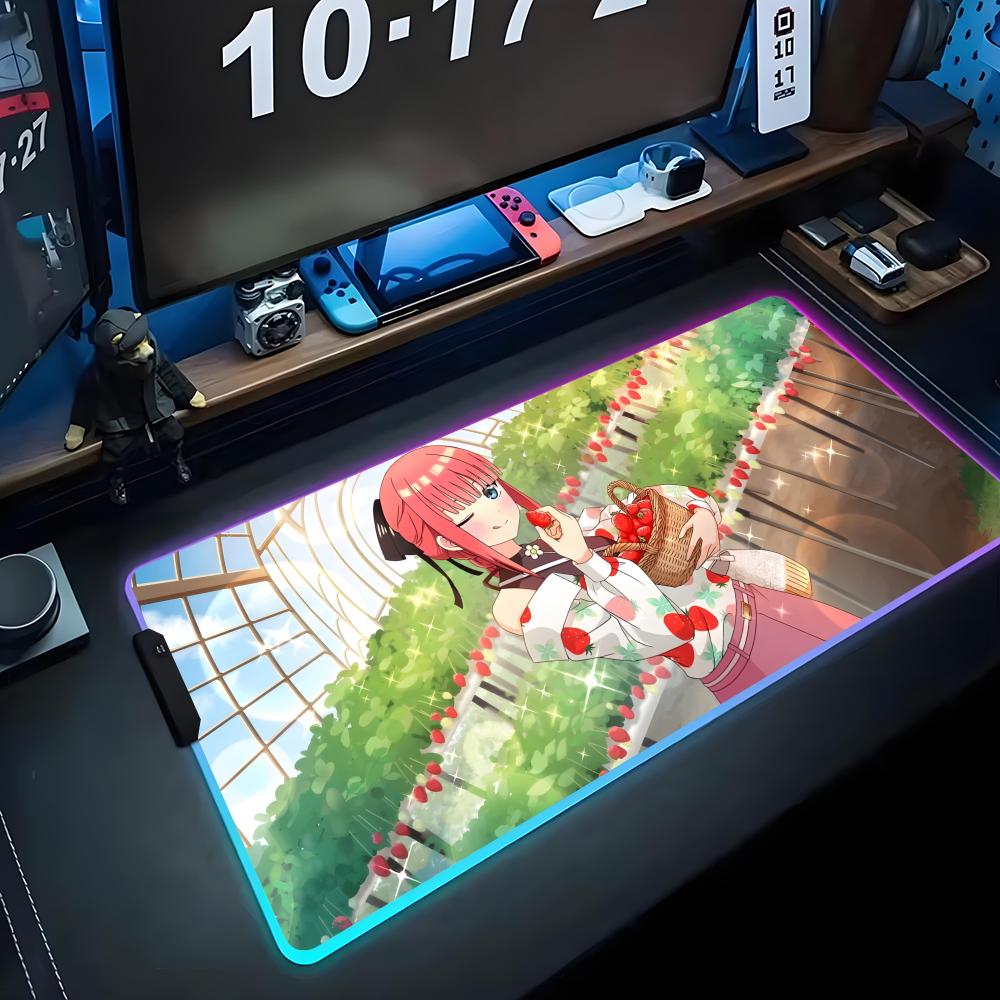 Nakano nino Tappetino Mouse RGB Tappetino Mouse Gaming Grande Pad LED Tappetino Scrivania PC Tappetino Mouse Luminoso Tappetini Tastiera Grandi Tappeto Tavolo Con Retroilluminazione