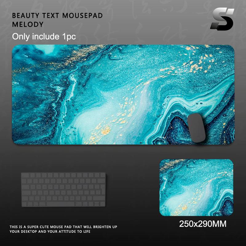 Marble Design Lightweight Mouse Pad Extended Non Slip Rubber Base Stitched Edges Durable Keyboard Mat For Office Home Laptop PC