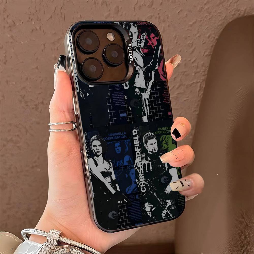 Game R-Resident E-Evil Phone Case for iPhone 17 17Air 16 15 14 13 12 11 Pro Max Plus Colorful Silver