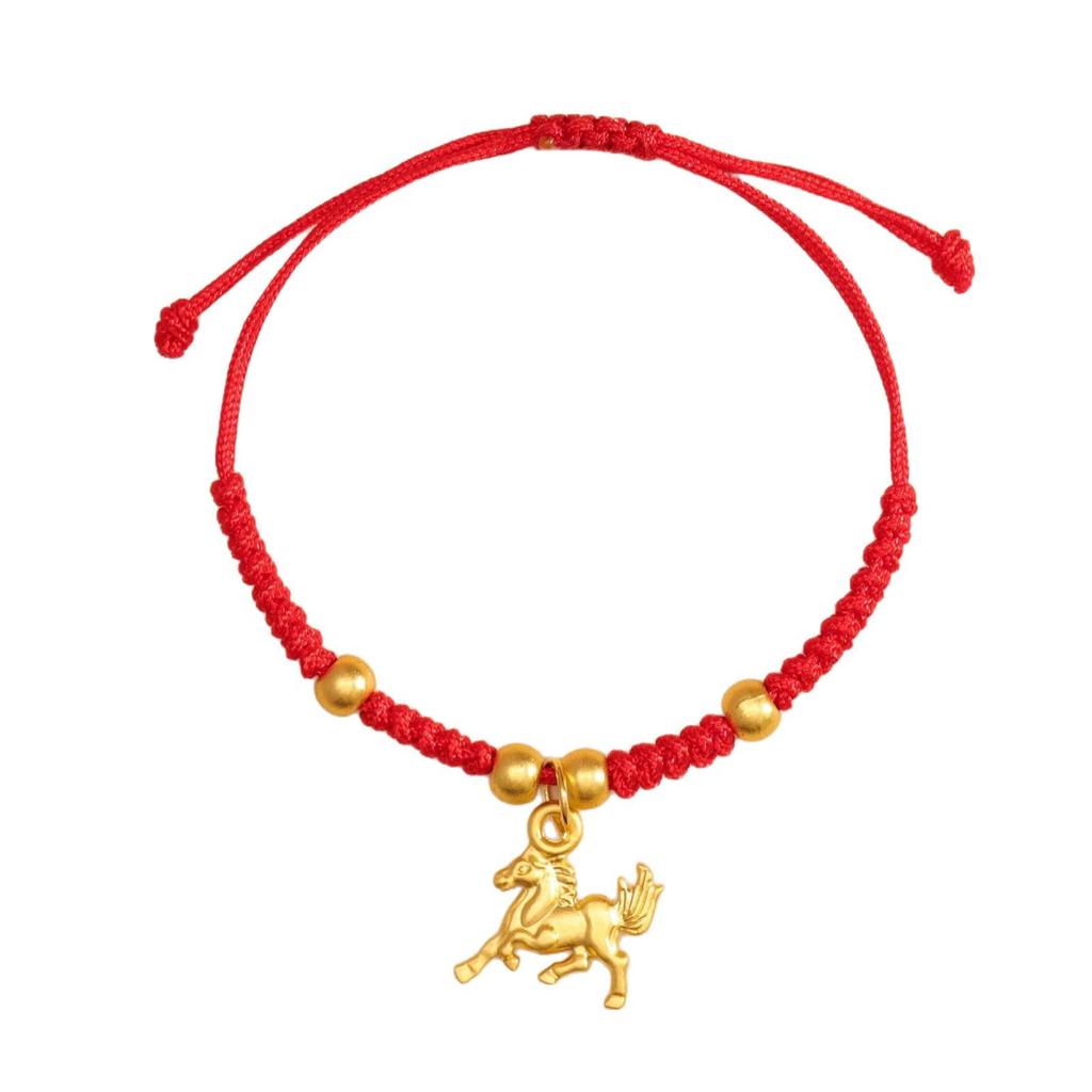 2026 Zodiac Year of the Horse Red Bracelet: Handmade Ben Ming Nian Woven Rope for Good Fortune