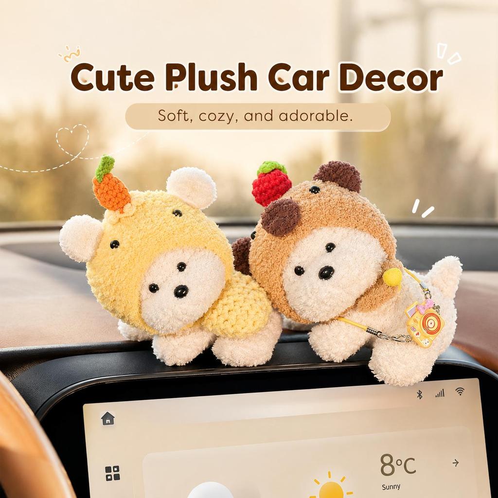 Plush Car Decorations, Cute Animal Dashboard Ornaments, Computer Ornaments