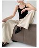 Women's Summer Wide-Leg Cotton Linen Trousers - Loose, Floor-Length, Casual Tencel Pants