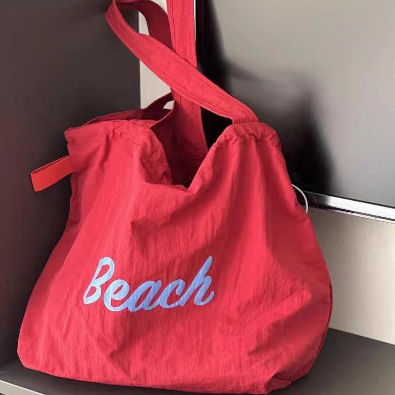 Korean-Style Canvas Tote: 2024 Large-Capacity, Single-Shoulder Drawstring Bag