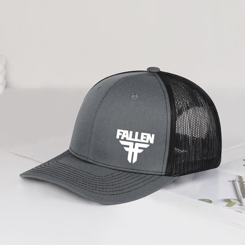 Fallen Logo Trucker Cap Breathable Mesh, Soft & Comfortable, Adjustable Cool Street Style, Trendy & Fashionable Unisex, Outdoor